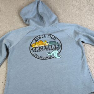 O'NEILL Santa Cruz Hoodie Men M Blue Full Zip Sweatshirt Streetwear Sweater Surf